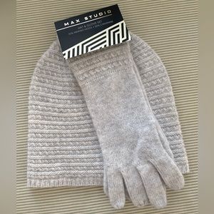 MAX STUDIO matching Hat and Glove Set Cashmere